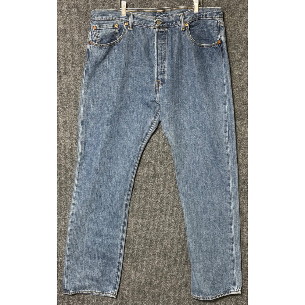 Levis 501 Original Fit Mens Blue Denim Button Fly Straight Leg Jeans W40 L34